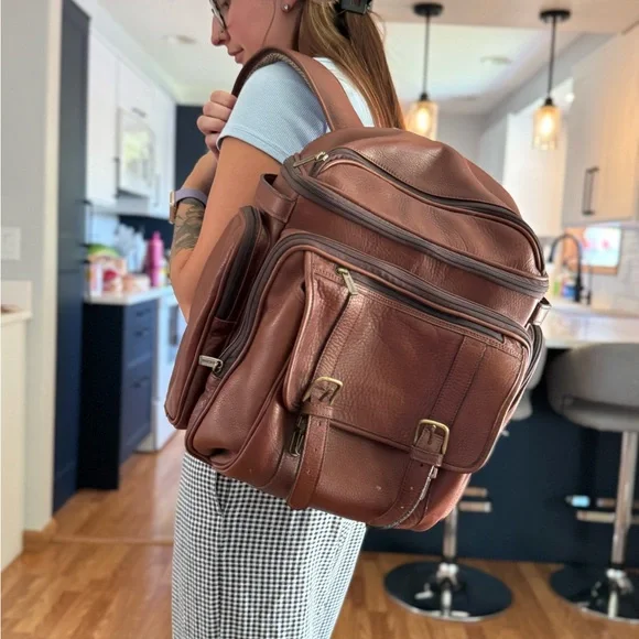 Brown Leather Vintage Backpack